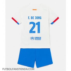 Barcelona Frenkie de Jong #21 Segunda Equipación Niños 2023-24 Manga Corta (+ Pantalones cortos)